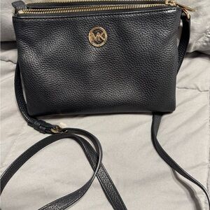 Michael Kors Black Crossbody Bag with Gold Hardware